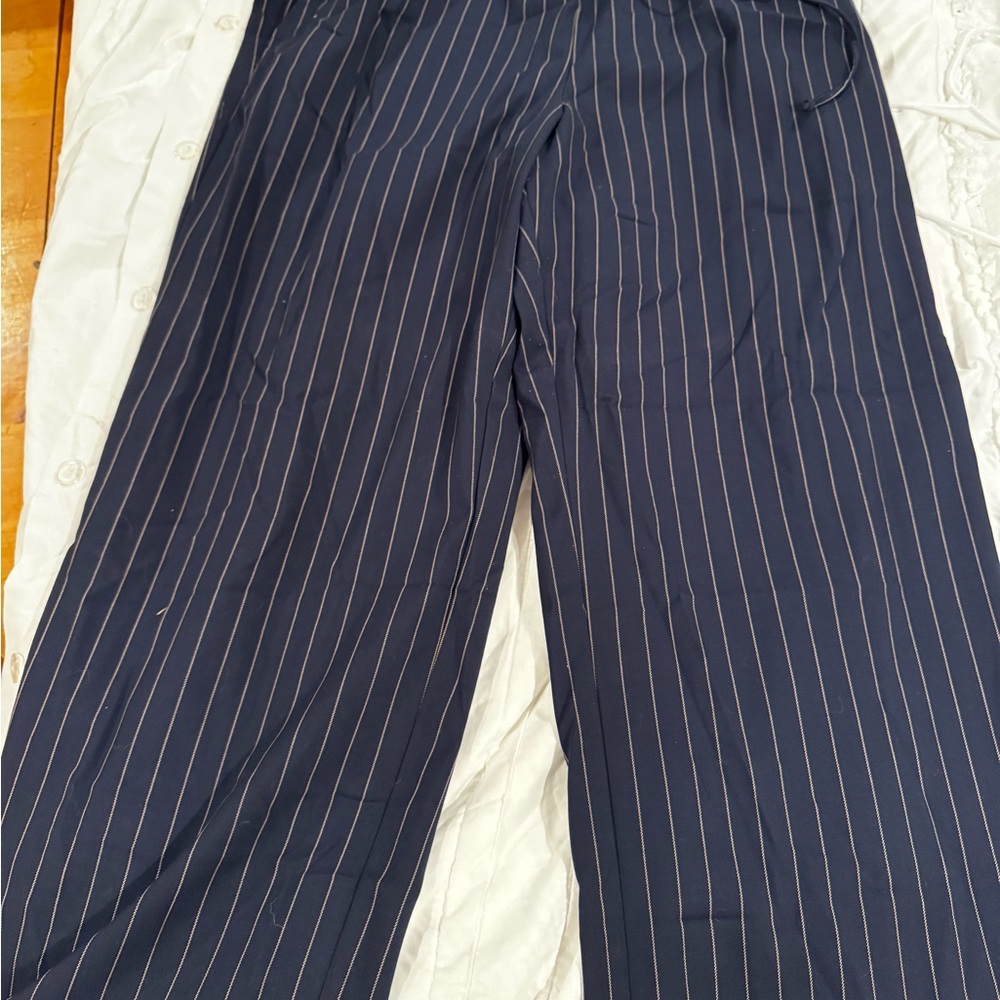 Men's Navy Pinstripe Pants
